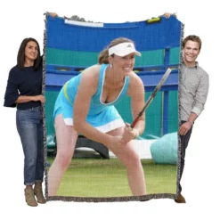 Martina Hingis Swiss Professional Tennis Player Woven Blanket