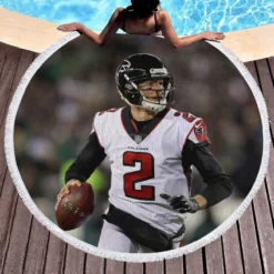 Matt Ryan Popular NFL Football Player Round Beach Towel 1