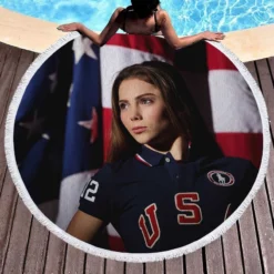 Mckayla Maroney American Artistic Gymnast and singer Round Beach Towel 1