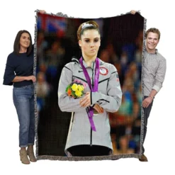 Mckayla Maroney Olympic Gymnastic Player Woven Blanket