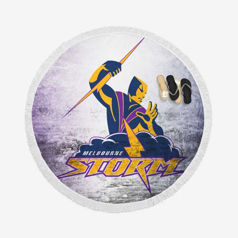 Melbourne Storm Australian Rugby League Club Round Beach Towel