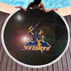 Melbourne Storm Professional NRL Rugby Club Round Beach Towel 1