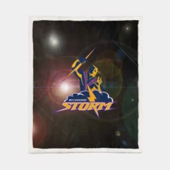 Melbourne Storm Professional NRL Rugby Club Sherpa Fleece Blanket 1