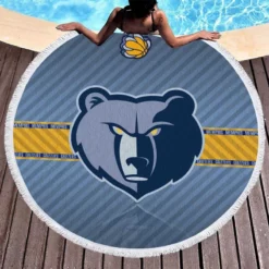 Memphis Grizzlies American Professional Basketball Team Round Beach Towel 1