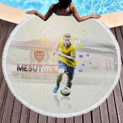 Mesut Ozil Celebrated Arsenal Football Player Round Beach Towel 1