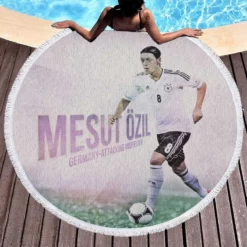 Mesut Ozil Confederations Cup Football Player Round Beach Towel 1