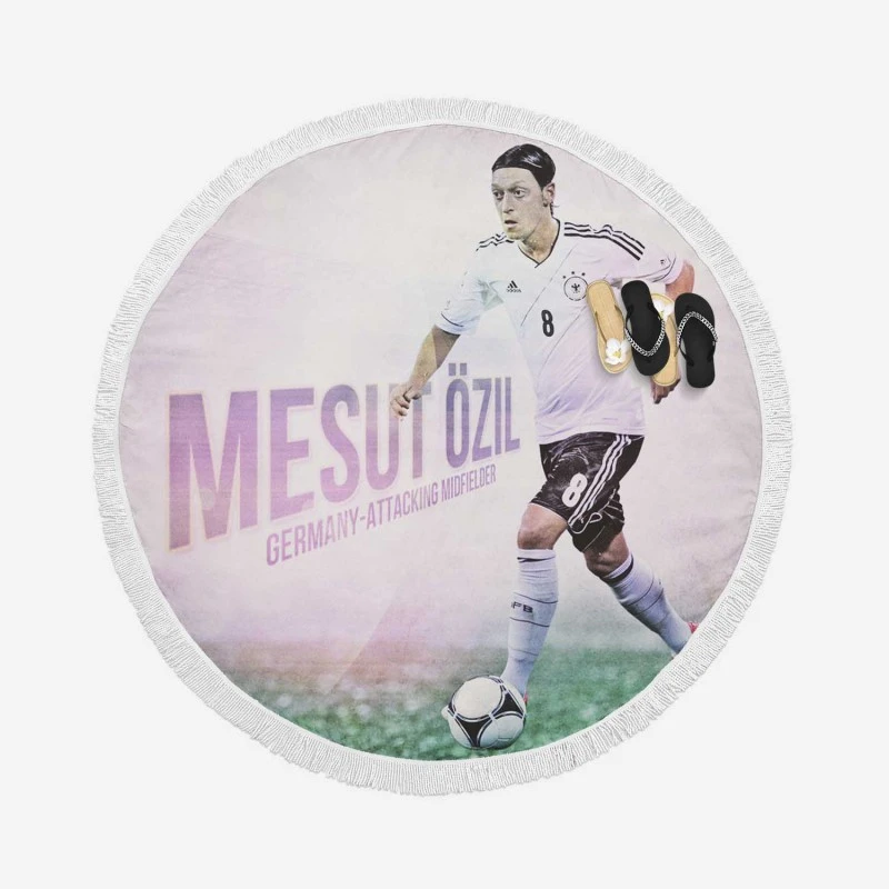 Mesut Ozil Confederations Cup Football Player Round Beach Towel