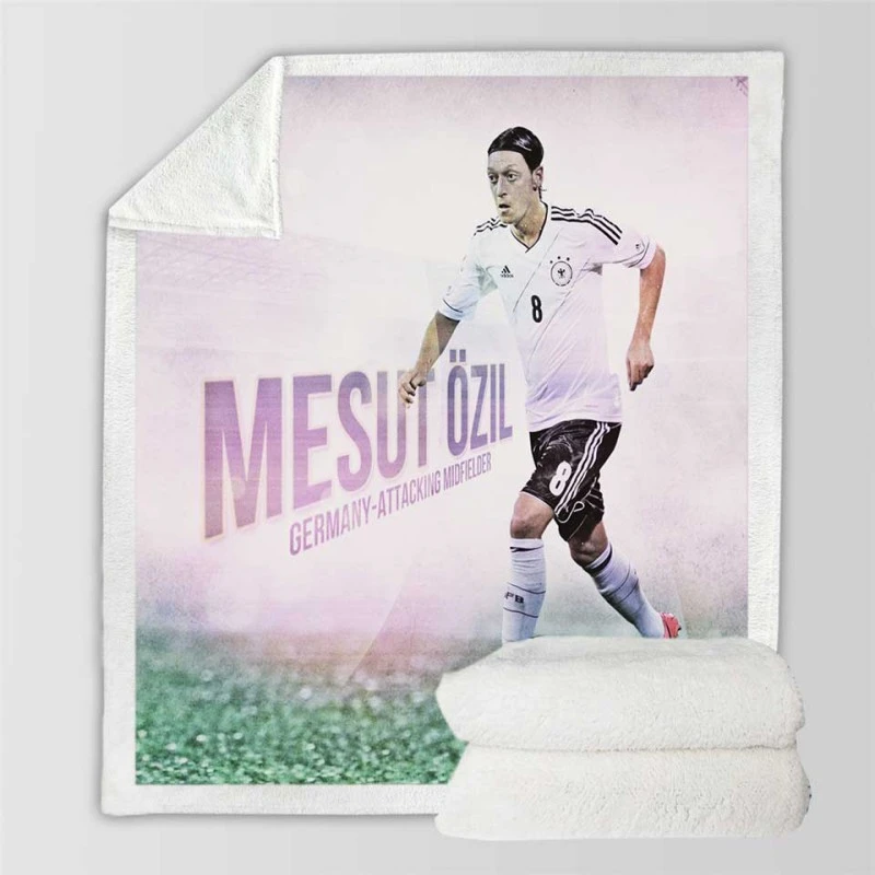 Mesut Ozil Confederations Cup Football Player Sherpa Fleece Blanket