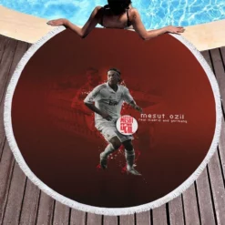 Mesut Ozil Copa de la Liga Soccer Player Round Beach Towel 1