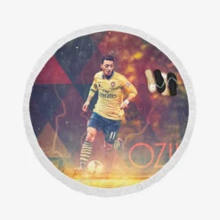 Mesut Ozil Enthusiastic FA Cup Sports Player Round Beach Towel