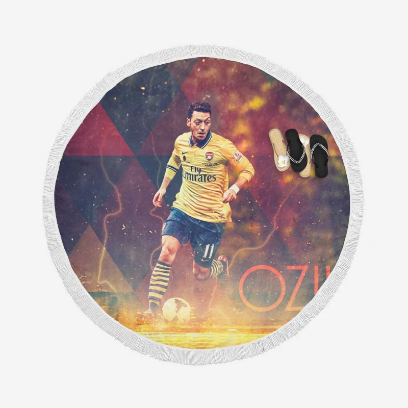 Mesut Ozil Enthusiastic FA Cup Sports Player Round Beach Towel