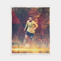 Mesut Ozil Enthusiastic FA Cup Sports Player Sherpa Fleece Blanket 1