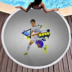 Mesut Ozil Extraordinary Football Player Round Beach Towel 1