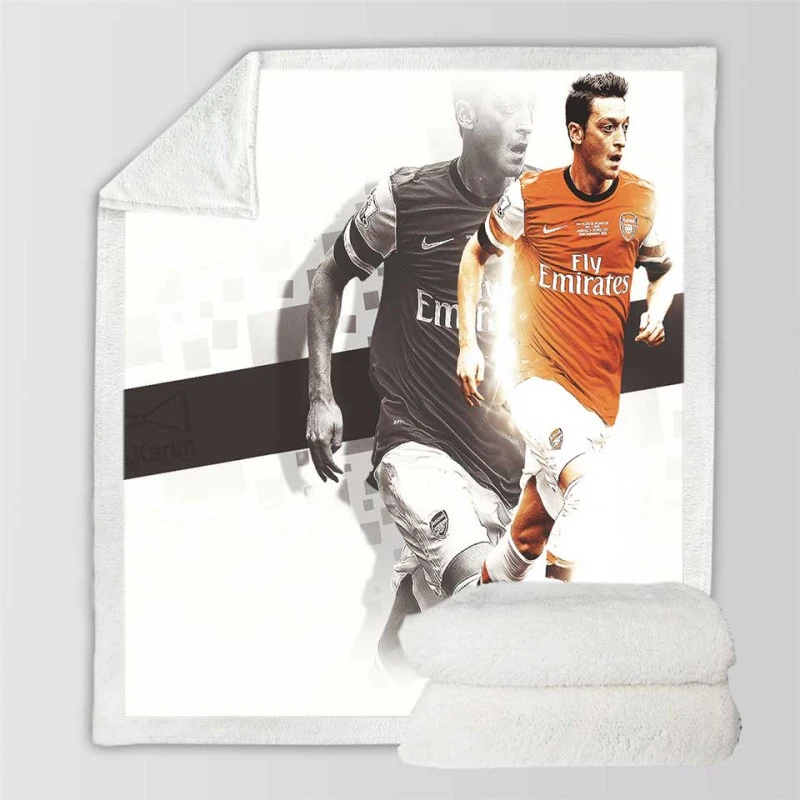 Mesut Ozil Fastidious Soccer Player Sherpa Fleece Blanket