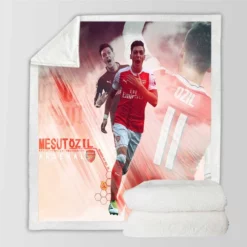 Mesut Ozil Focused Football Player Sherpa Fleece Blanket