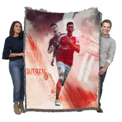 Mesut Ozil Focused Football Player Woven Blanket