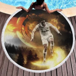 Mesut Ozil Football Player Round Beach Towel 1