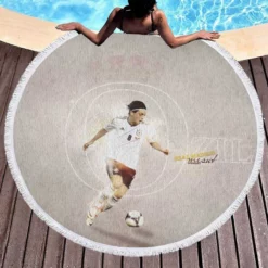 Mesut Ozil  Germany Football Player Round Beach Towel 1