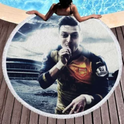 Mesut Ozil Hardy Arsenal Football Player Round Beach Towel 1