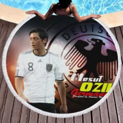 Mesut Ozil Professional Football Player Round Beach Towel 1