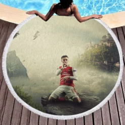 Mesut Ozil Sports Player Animated Round Beach Towel 1