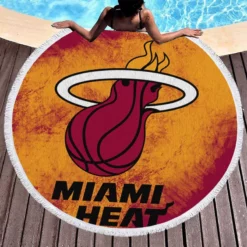 Miami Heat Energetic NBA Basketball Club Round Beach Towel 1