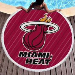 Miami Heat Popular NBA Basketball Club Round Beach Towel 1