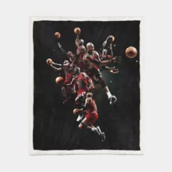 Michael Jordan Energetic NBA Basketball Player Sherpa Fleece Blanket 1