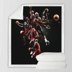 Michael Jordan Energetic NBA Basketball Player Sherpa Fleece Blanket