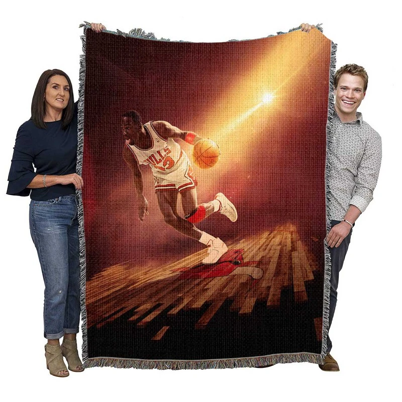 Michael Jordan Strong NBA Basketball Player Woven Blanket