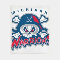 Michigan Warriors Professional Ice Hockey Team Sherpa Fleece Blanket 1