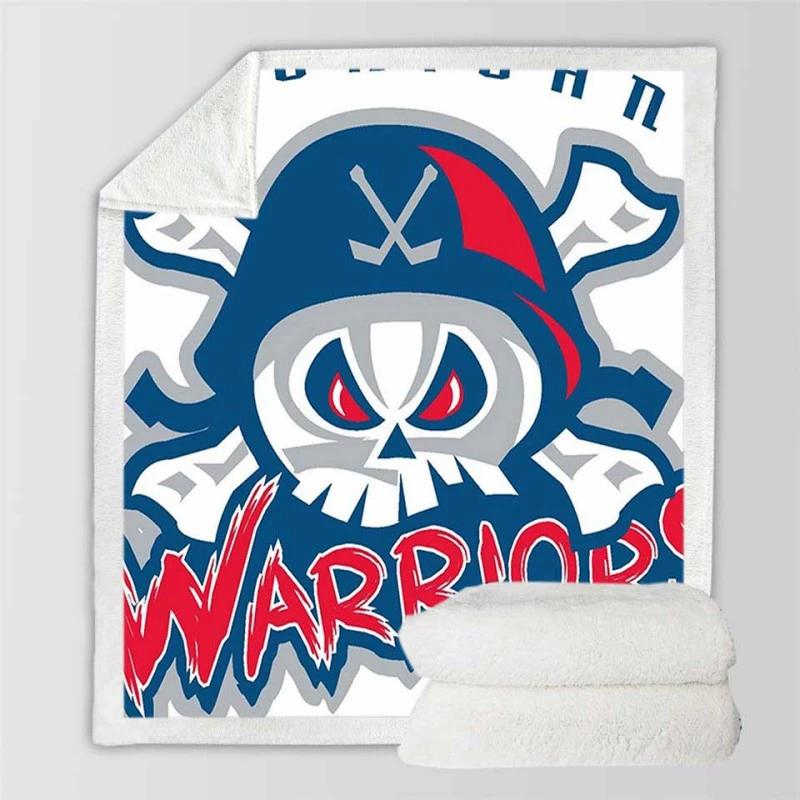 Michigan Warriors Professional Ice Hockey Team Sherpa Fleece Blanket