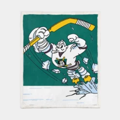 Mighty Anaheim Ducks Best NHL Ice Hockey Club in America Sherpa Fleece Blanket 1