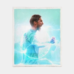 Mighty Footballer Sergio Ramos Sherpa Fleece Blanket 1