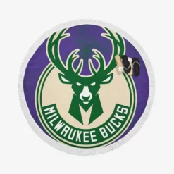 Milwaukee Bucks American Professional Basketball Team Round Beach Towel
