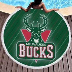 Milwaukee Bucks Conference Titles NBA Team Round Beach Towel 1