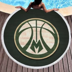 Milwaukee Bucks Energetic NBA Basketball Club Round Beach Towel 1