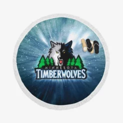 Minnesota Timberwolves Energetic NBA Club Round Beach Towel