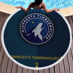 Minnesota Timberwolves Popular NBA Club Round Beach Towel 1