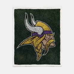 Minnesota Vikings Professional American Football Team Sherpa Fleece Blanket 1