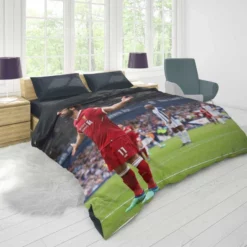 Mohamed Salah Celebrated Football Player Duvet Cover 1