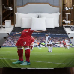 Mohamed Salah Celebrated Football Player Duvet Cover