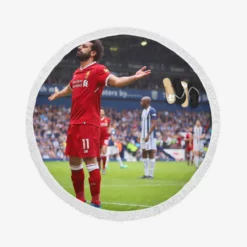 Mohamed Salah Celebrated Football Player Round Beach Towel