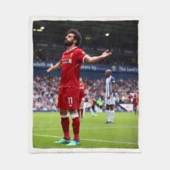 Mohamed Salah Celebrated Football Player Sherpa Fleece Blanket 1