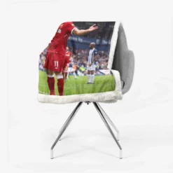 Mohamed Salah Celebrated Football Player Sherpa Fleece Blanket 2