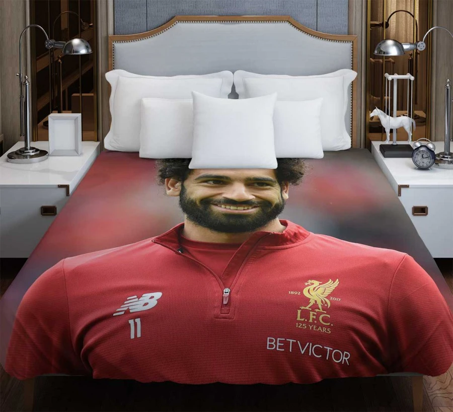 Mohamed Salah Committed Sports Player Duvet Cover