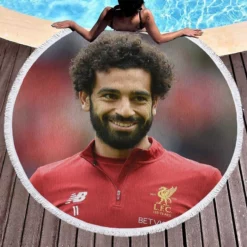 Mohamed Salah Committed Sports Player Round Beach Towel 1