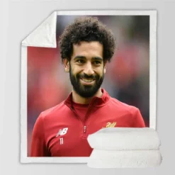 Mohamed Salah Committed Sports Player Sherpa Fleece Blanket