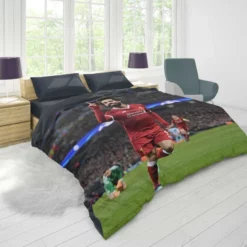 Mohamed Salah Competitive Football Player Duvet Cover 1