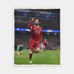 Mohamed Salah Competitive Football Player Sherpa Fleece Blanket 1